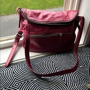 Hobo Cranberry Leather Bag